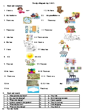 Ôn tập học kỳ 2 môn Tiếng Anh Lớp 3